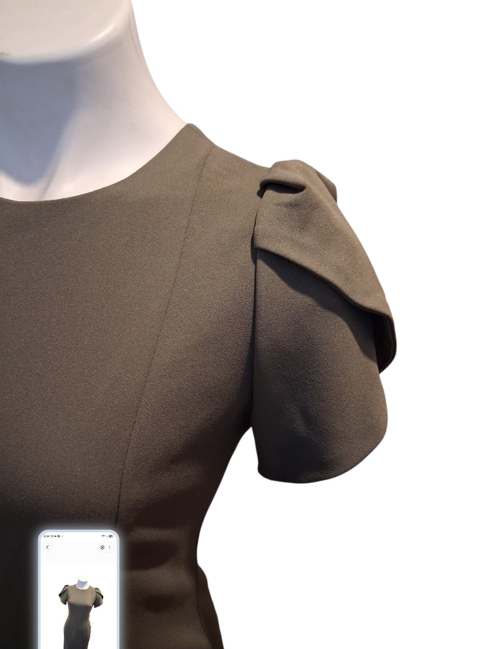 Calvin Klein Olive Green Midi Sheath Dress - Picture 2 of 5